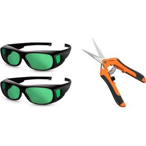 imageVIVOSUN 2Pack Indoor Hydroponics LED Grow Room Glasses and 65 Inch Gardening Hand Pruner Pruning Shear