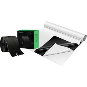 imageVIVOSUN Black and White Panda Film and One Pack 3 in x 7 ft Heavy Duty Zipper for Tarp Kit DoubleSide Indoor Outdoor Dust Barriers Peel ampamp Stick Zipper Black
