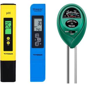 imageVIVOSUN Digital PH Meter TDS and EC Pen for Water Soil Moisture Tester