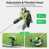 imageVIVOSUN 20quot Cordless Pole Hedge Trimmer and 12 Cordless String Trimmer and Edger 20V 20Ah Weed Eater 2Speed Control with Adjustable Head Pole ampamp Handle Spool Lightweight ampamp Compact Trimmer