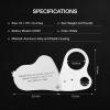 imageVIVOSUN 30X 60X Illuminated Jewelers Loupe Foldable Magnifier and 30X Rechargeable Loupe Magnifier with White LED Light and UV Light Portable Magnifying Glass with Optical Glass Lens
