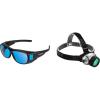 imageVIVOSUN Indoor Hydroponics Anti UVA and UVB Grow Room Glasses Goggles and 19Bulb High Intensity LED Green Light Grow Room Headlight