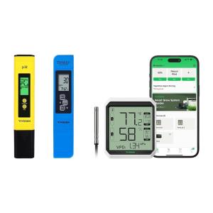 imageVIVOSUN Digital pH and TDS Meter Kits and AeroLab THB1S Wireless Bluetooth Hygrometer Thermometer Indoor Digital Temp Humidity Meter LCD Smart App Control ampamp Alert Data Storage Dual Channels with S