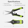 imageVIVOSUN 6 Inch 100Pack Garden Stakes and Gardening Scissors 65 Inch Hand Pruner Pruning Shear with Straight Stainless Steel Blades Black and Green
