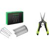 imageVIVOSUN 6 Inch 100Pack Garden Stakes and Gardening Scissors 65 Inch Hand Pruner Pruning Shear with Straight Stainless Steel Blades Black and Green