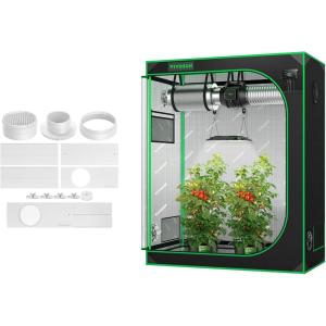 imageVIVOSUN S425 4x2 Grow Tent and Window Duct Kit Portable AC Window Seal Kit Fit with 46 Ducting ampamp 59 Hose for Sliding Window Adjustable AC Vent Kit for Duct Fans