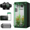 imageVIVOSUN S336 3x3 Grow Tent AeroZesh T4 Inline Duct Fan Quiet 4quot 210 CFM Ventilation Exhaust Fan wEC Motor and GrowHub E42A 4 Inch Air Carbon Filter Smelliness Control