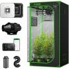 imageVIVOSUN S336 3x3 Grow Tent Smart Kit with AeroLight 100W LED Grow Light AeroZesh S4 Inline Duct Fan 4 Inch 16 Feet Black Air Aluminum Ducting and 4 Inch Air Carbon Filter Smelliness Control