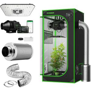 imageVIVOSUN S224 2x2 Grow Tent Kit Smart Grow System with AeroLight A100 100W LED Grow Light 4 Inch Air Carbon Filter Smellines Control and 4Inch 25Ft Air Ducting