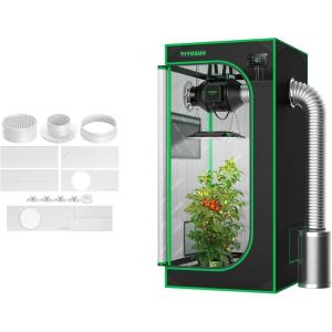 imageVIVOSUN S224 2x2 Grow Tent and Window Duct Kit Portable AC Window Seal Kit Fit with 46 Ducting ampamp 59 Hose for Sliding Window Adjustable AC Vent Kit for Duct Fans Air Conditioner