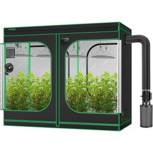 imageVIVOSUN S848 4x8 Grow Tent Smart Air Filtration PRO G8 Kit 8quot AeroZesh G8 Inline Duct Fan wGrowHub E42A Temp Humidity WiFiController Carbon Filter ampamp Ducting AeroWave E6 Grow Tent Fan 6