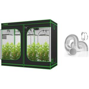 imageVIVOSUN S848 4x8 Grow Tent and 6 Inch 25 Feet Flex Air Aluminum Duct for Ventilation 2 Clamps Included Long HeavyDuty MultiLayer Dryer Hose Vent Kit