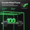 imageVIVOSUN S448 4x4 Grow Tent and Dryer Vent Hose 6 inch Aluminum Foil Ducting 8FT Long HeavyDuty Dryer Hose Vent Kit for HVAC Ventilation Exhaust Duct Fan Systems Black Flexible Air Duct w 2