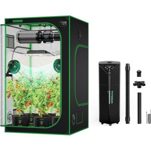 imageVIVOSUN S448 4x4 Grow Tent and AeroStream H19 Intelligent Environmental 19L Humidifier with Temp ampamp Humidity Probe Top Control Panel Smart Remote Control Designed Specifically for Use with Grow Tent