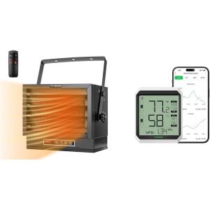 imageVIVOSUN 8500W Garage Heater and AeroLab THB1 Wireless Bluetooth Hygrometer Thermometer Indoor Smart Temperature Monitor