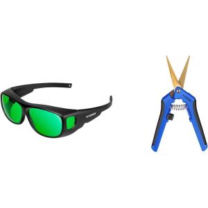imageVIVOSUN Indoor Hydroponics LED Grow Room Glasses and Curved Gardening Scissors 65 Inch Hand Pruner Shear with Titanium Coated Blades 1Pack