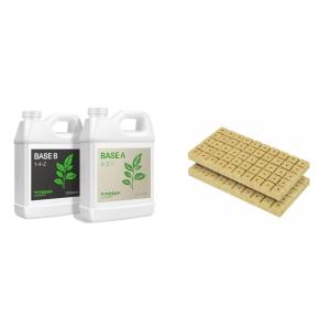 imageVIVOSUN Nutrients Base A401 ampamp B142 Bundle and 1 Inch Rockwool Cubes Grow Cubes for Hydroponics Cuttings Cloning Plant Propagation Seed Startling 2 Sheets 100 Plugs