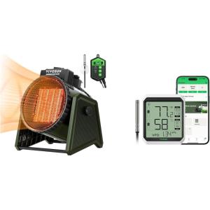 imageVIVOSUN Portable Greenhouse Heater with Adjustable Thermostat and AeroLab THB1S Wireless Bluetooth Hygrometer Thermometer Indoor VPD Digital Temp Humidity Meter