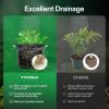 imageVIVOSUN 5Pack 10 Gallon Grow Bags 500G Thick Nonwoven Fabric Pots with Strap Handles MultiPurpose Rings for Low Stress Plant Training Fruits Vegetables and Flowers5 Gal