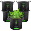 imageVIVOSUN 5Pack 10 Gallon Plant Grow Bags Heavy Duty Thickened Nonwoven Fabric Pots with HandlesBlack