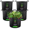 imageVIVOSUN 5Pack 10 Gallon Plant Grow Bags Heavy Duty Thickened Nonwoven Fabric Pots with HandlesBlack