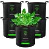 imageVIVOSUN 5Pack 10 Gallon Plant Grow Bags Heavy Duty Thickened Nonwoven Fabric Pots with HandlesBlack