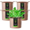 imageVIVOSUN 5Pack 10 Gallon Plant Grow Bags Heavy Duty Thickened Nonwoven Fabric Pots with HandlesTan