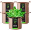 imageVIVOSUN 5Pack 10 Gallon Plant Grow Bags Heavy Duty Thickened Nonwoven Fabric Pots with HandlesTan
