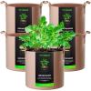 imageVIVOSUN 5Pack 10 Gallon Plant Grow Bags Heavy Duty Thickened Nonwoven Fabric Pots with HandlesTan
