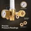 imageVIVOSUN ArgonCO2 Regulator Mig Tig Flow Meter Gas Regulator Emitter System with 50 PSI Fixed Max 4000PSI CGA580 Inlet Pressure Precise Brass Gas Regulator Gauge Welding WeldCO2