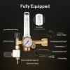 imageVIVOSUN ArgonCO2 Regulator Mig Tig Flow Meter Gas Regulator Emitter System with 50 PSI Fixed Max 4000PSI CGA580 Inlet Pressure Precise Brass Gas Regulator Gauge Welding WeldCO2