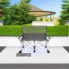 imageVIVOSUN Double Camping Chair Fully Padded Folding Loveseat Portable Oversized Duo Chair with Storage Cup Holders HeightAdjustable Armrests ampamp Carry Bag Supports up to 500lbs Green ampamp GreyGreengray