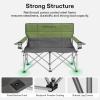 imageVIVOSUN Double Camping Chair Fully Padded Folding Loveseat Portable Oversized Duo Chair with Storage Cup Holders HeightAdjustable Armrests ampamp Carry Bag Supports up to 500lbs Green ampamp GreyGreengray