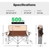 imageVIVOSUN Double Camping Chair Fully Padded Folding Loveseat Portable Oversized Duo Chair with Storage Cup Holders HeightAdjustable Armrests ampamp Carry Bag Supports up to 500lbs Green ampamp GreyBeigebrown