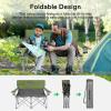 imageVIVOSUN Double Camping Chair Fully Padded Folding Loveseat Portable Oversized Duo Chair with Storage Cup Holders HeightAdjustable Armrests ampamp Carry Bag Supports up to 500lbs Green ampamp GreyGreengray