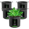 imageVIVOSUN 5Pack 10 Gallon Grow Bags 500G Thick Nonwoven Fabric Pots with Strap Handles MultiPurpose Rings for Low Stress Plant Training Fruits Vegetables and Flowers3 Gal