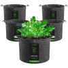imageVIVOSUN 5Pack 10 Gallon Grow Bags 500G Thick Nonwoven Fabric Pots with Strap Handles MultiPurpose Rings for Low Stress Plant Training Fruits Vegetables and Flowers10 Gal