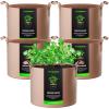 imageVIVOSUN 5Pack 10 Gallon Plant Grow Bags Heavy Duty Thickened Nonwoven Fabric Pots with HandlesTan