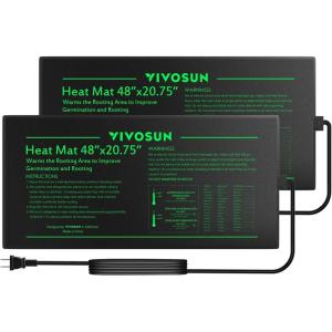 imageVIVOSUN 2 Pack Durable Waterproof Seedling Heat Mat 10quot x 2075quot UL ampamp METCertified Warm Hydroponic Heating Pad for Germination Indoor Gardening Greenhouse48 x 2075