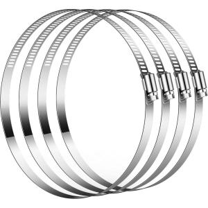 imageVIVOSUN Stainless Steel Air Ducting Clamps 46812 Inch Adjustable Hose Clamps with Worm Drive for Ducting Heating Cooling Exhaust and Ventilation Pack of 24 Pack