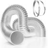 imageVIVOSUN 6 Inch 25 Feet Black NonInsulated Flex Air Aluminum Ducting for HVAC Ventilation wTwo 6 Inch Stainless Steel ClampsSilver