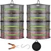 imageVIVOSUN 8Layer Mesh Drying Rack Hanging Design with Green Zippers for Dehydrating Indoor and Outdoor Pruning Shears Included4 Layer