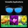 imageVIVOSUN Indoor Hydroponics Anti UVA and UVB Grow Room Glasses Goggles with Glasses Case BlueBlue