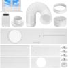 imageVIVOSUN Window Duct Kit Portable AC Window Seal Kit with 59quot Diameter 59quot Length Hose Fit with 4quot6quot Ducting for Sliding Window Adjustable AC Vent Kit for Duct Fans Air Conditioner DryerMax 61 Window Kit with 3 Adapters  59 Hose