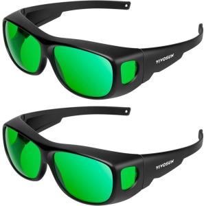 imageVIVOSUN 2Pack Indoor Hydroponics LED Grow Room Glasses with Glasses CaseGreen