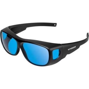 imageVIVOSUN Indoor Hydroponics Anti UVA and UVB Grow Room Glasses Goggles with Glasses Case BlueBlue