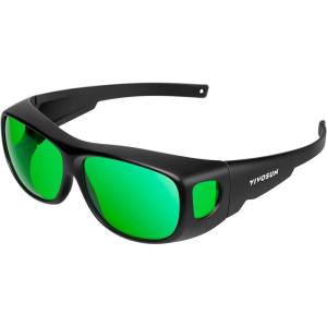 imageVIVOSUN Indoor Hydroponics Anti UVA and UVB Grow Room Glasses Goggles with Glasses Case BlueGreen