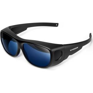 imageVIVOSUN Indoor Hydroponics Anti UVA and UVB Grow Room Glasses Goggles with Glasses Case BlueGrey