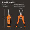imageVIVOSUN 12Pack 65 Inch Gardening Scissors Hand Pruner Pruning Shear with Straight Stainless Steel Blades OrangeStraight Blade
