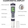 imageVIVOSUN 3in1 Digital pH Meter with ATC 01 pH Accuracy Water Quality Tester 0140 pH Measurement Range for Hydroponics Household Drinking Pool and AquariumGray